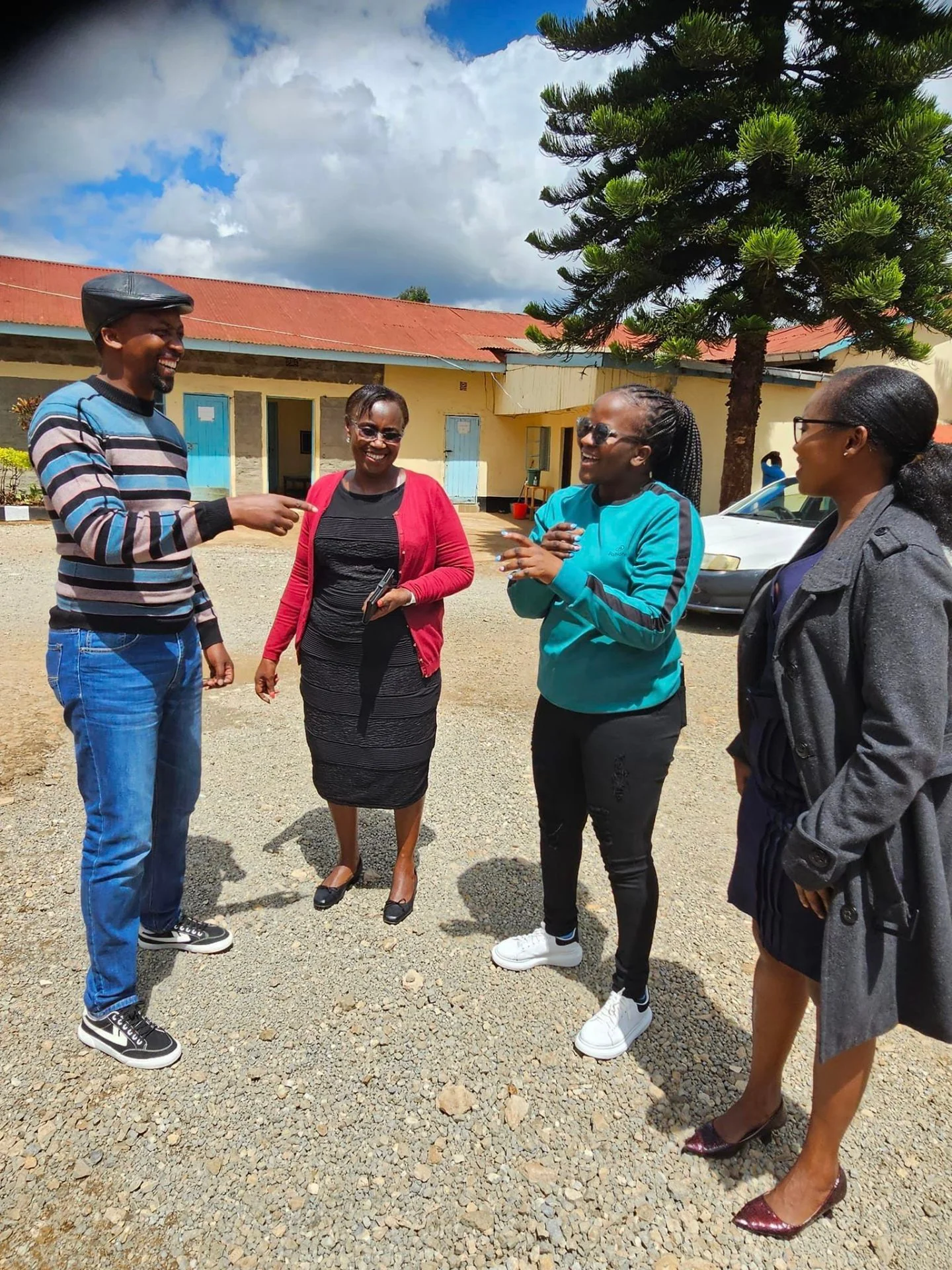 The Cynert Hospital care team gathered outside the hospital